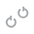 18K T T1 Open Hoop White Gold Earrings