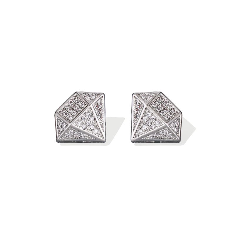 Diamond-Shaped Zircon Earrings