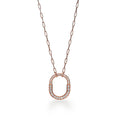18K T Lock Pendant Pavé Diamonds Necklace