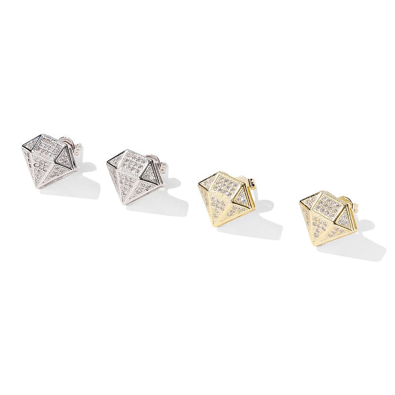 Diamond-Shaped Zircon Earrings