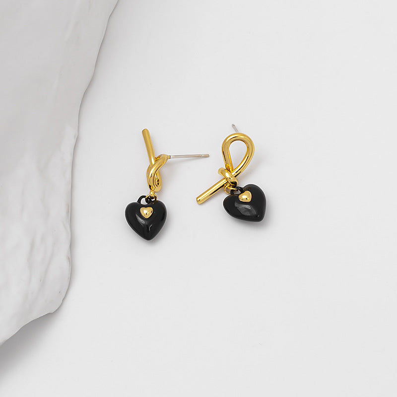 Black Heart Earrings