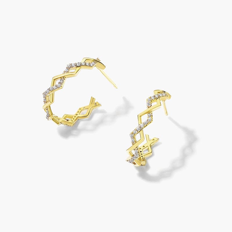 C-Shaped Zircon Earrings