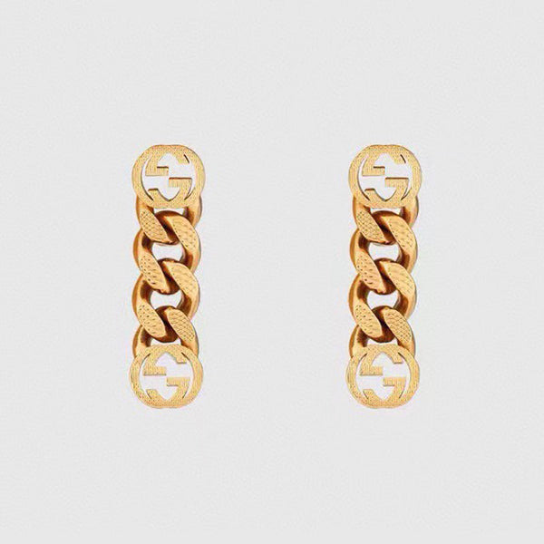 18K GUCCI GG Chain Earrings