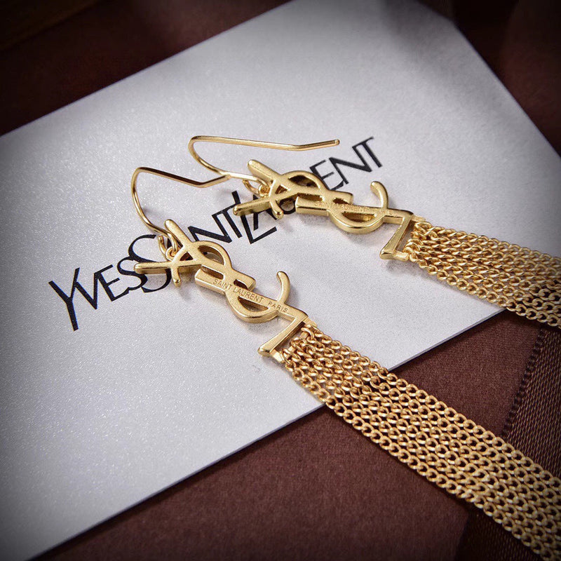 18K Sanit Monogram Tassels Earrings